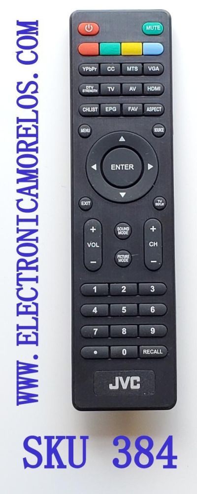 CONTROL REMOTO ORIGINAL NUEVO PARA TV JVC / NUMERO DE PARTE RM-C3320 / 504Q4010106 / RM-C3327 / MODELOS SI40F / SI32H / SI24H / SI29H